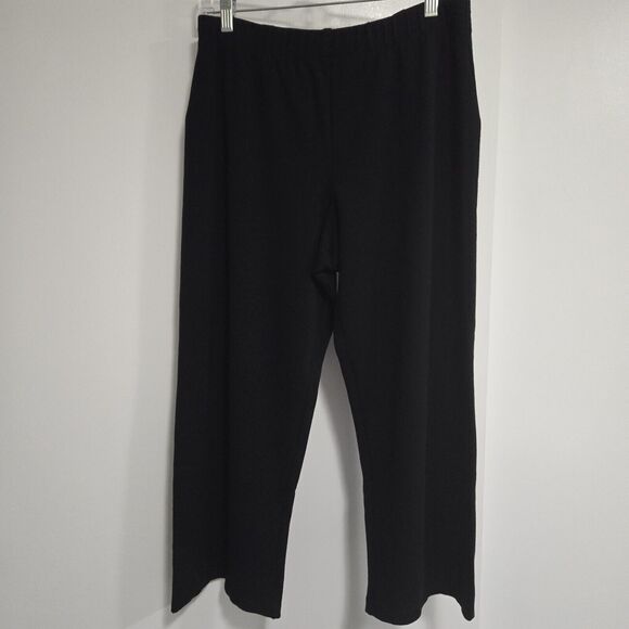Chico's Size 2 (L) Inky Black Ponte Knit Pull-on Pants Short Inseam 30x23 - Picture 1 of 3